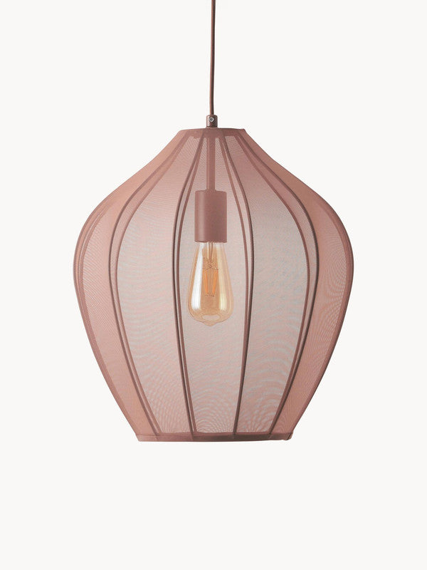 15.75 Inch Tulle Oval Pendant Light - Red