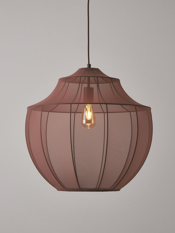 13.78 Inch Tulle Pendant Light - Red