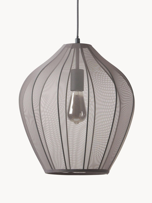 15.75 Inch Tulle Oval Pendant Light - Gray