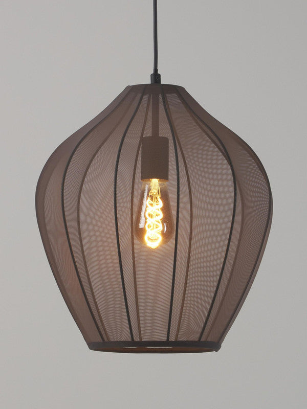 15.75 Inch Tulle Oval Pendant Light - Gray